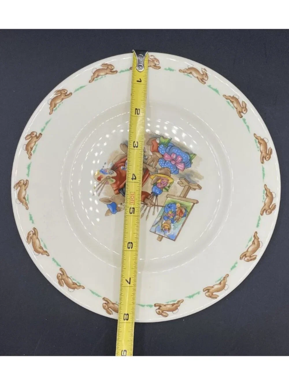 BUNNYKINS Child's Plate Royal Doulton Artist Painting a Portrait 8